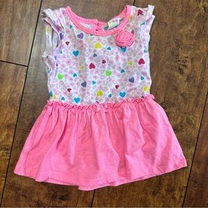 bright pink with hearts, girls dress 6-9 months